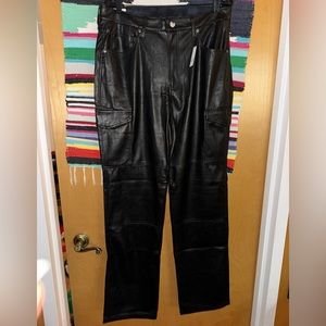 GAP High Rise 90s Loose Vegan Leather Cargo Pants